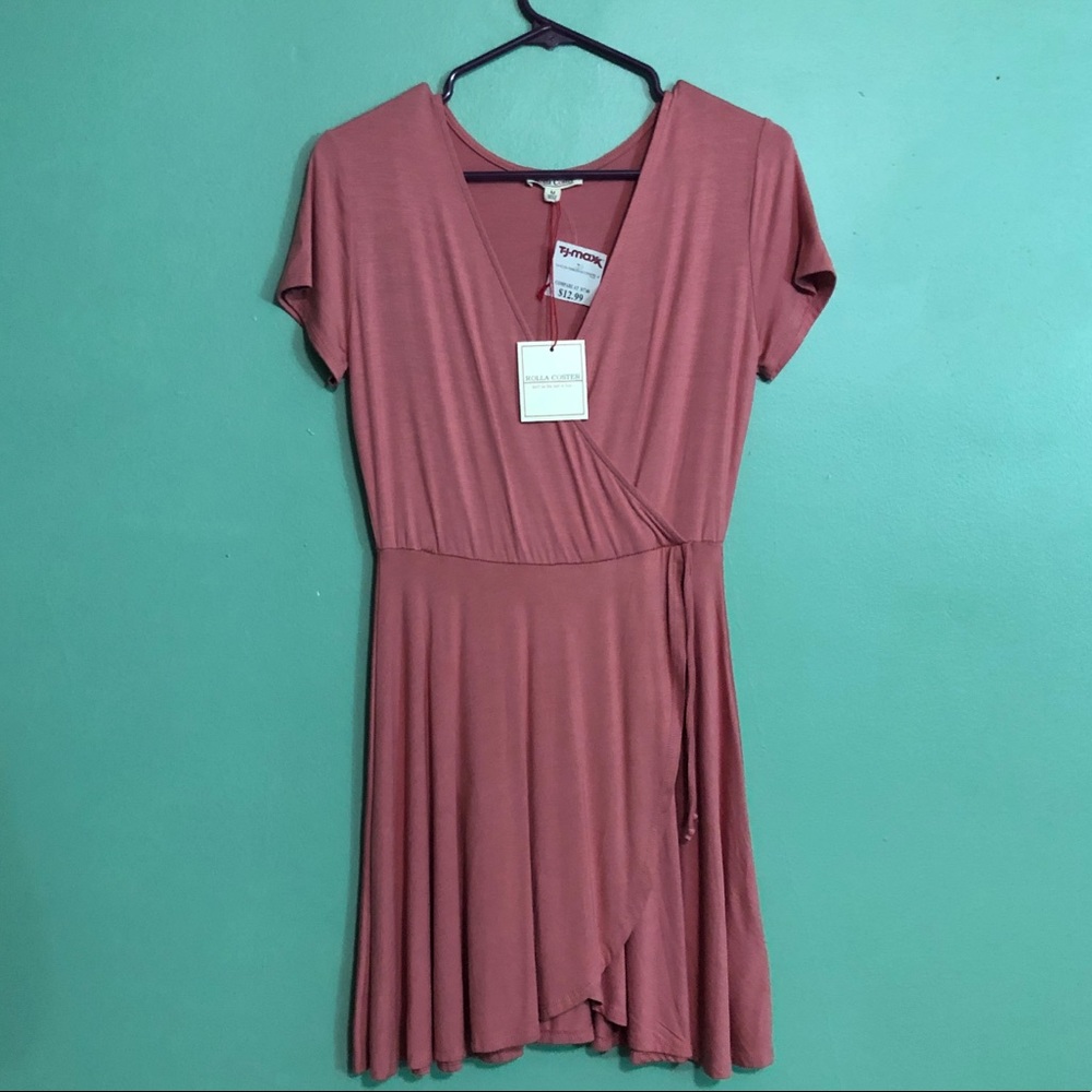 Rolla Costa Wrap Dress in Salmon Pink